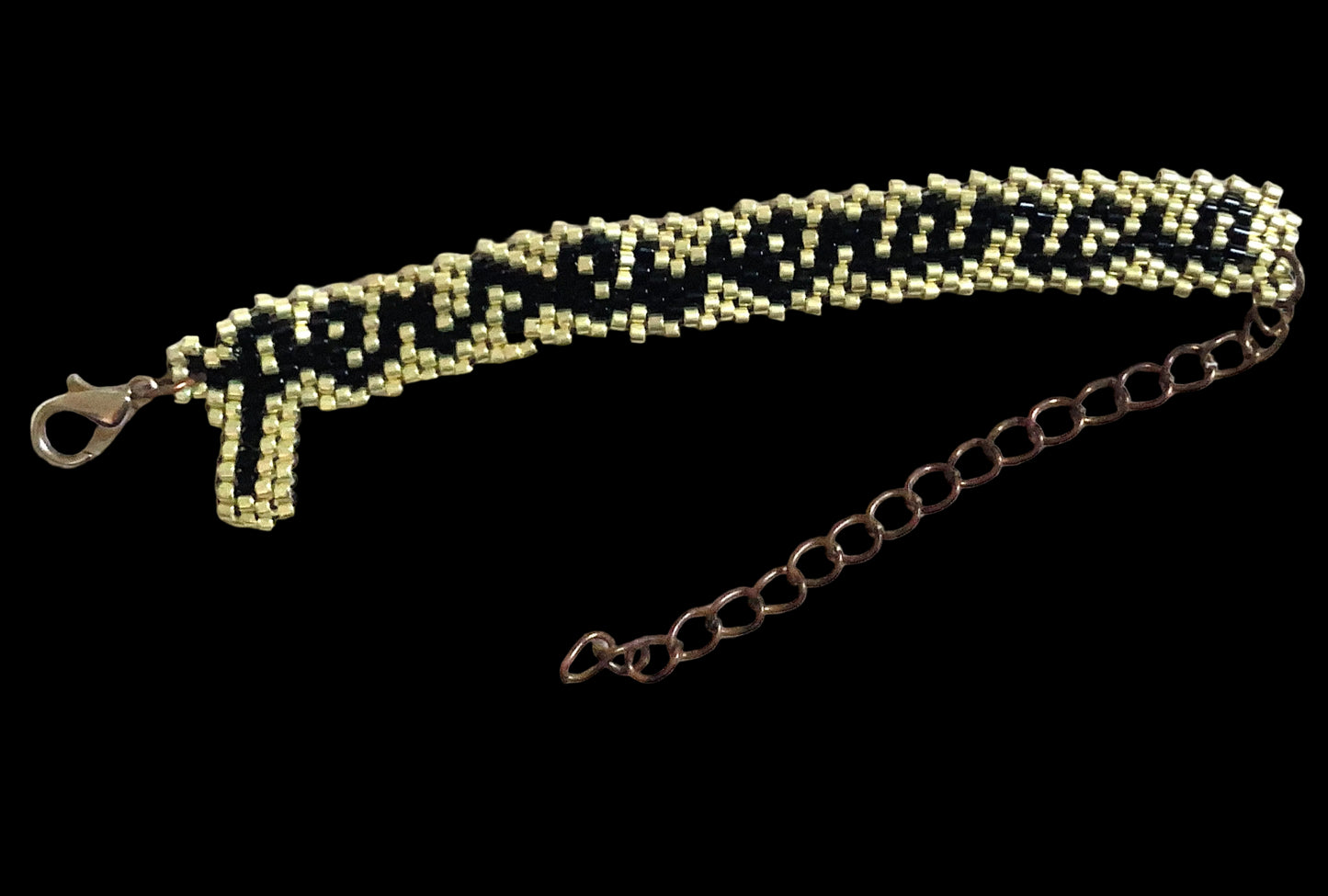 pulsera con texto perseverancia abalorios miyuki oro