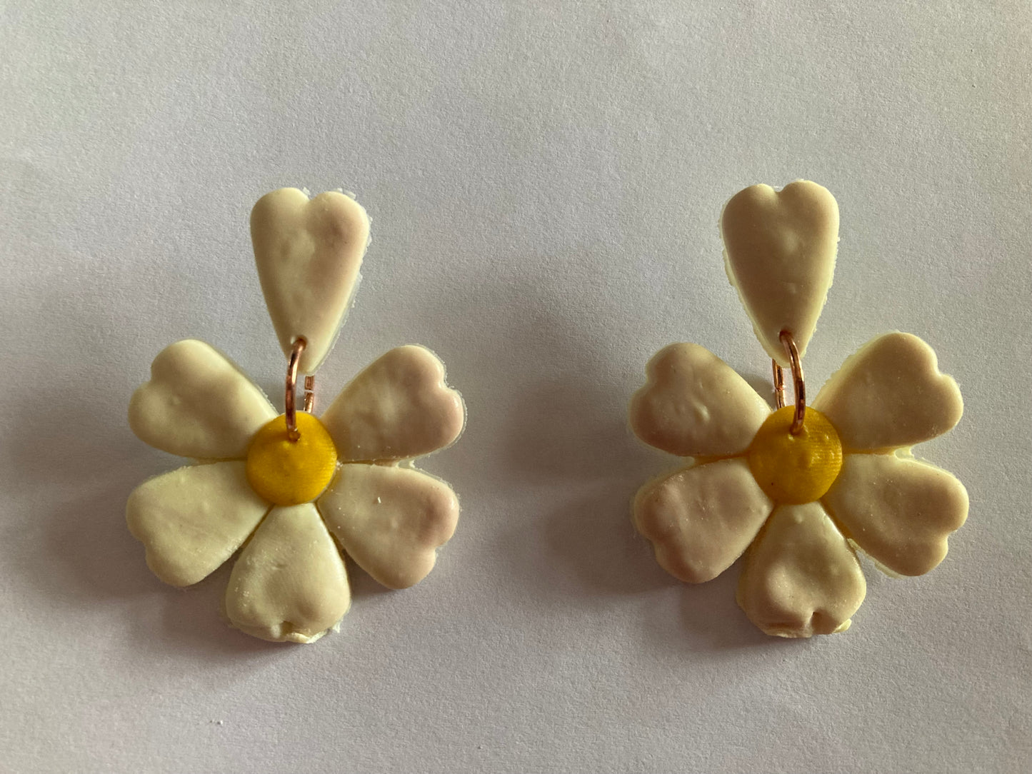 Pendientes - margaritas de arcilla