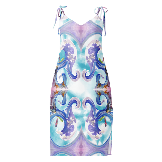 Vestido midi con tirantes ajustables - olas