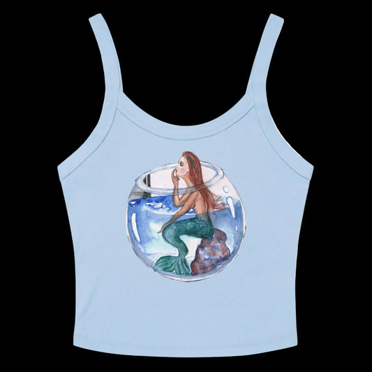 camiseta con sirena dentro de pecera