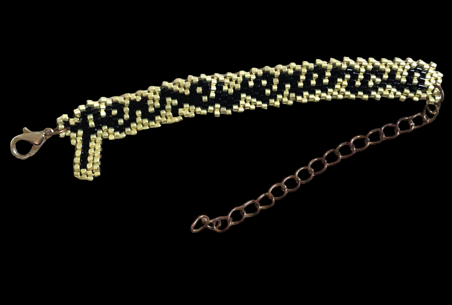 pulsera con texto perseverancia abalorios miyuki oro