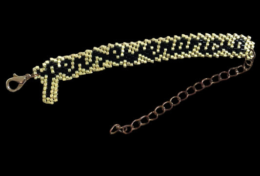 pulsera con texto perseverancia abalorios miyuki oro